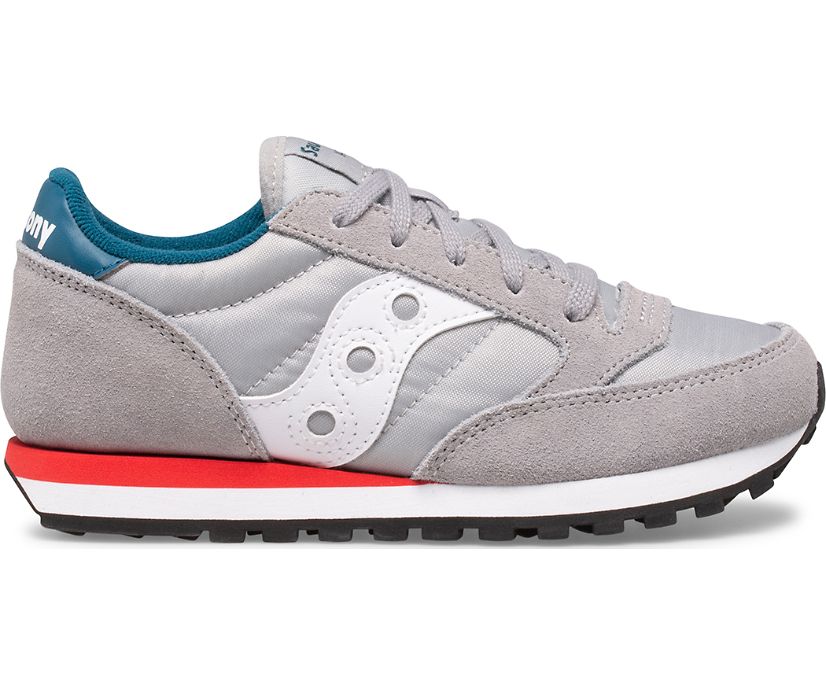 Saucony Jazz Original Kids' Sneakers Grey / Blue / Red | Canada 879XYUF